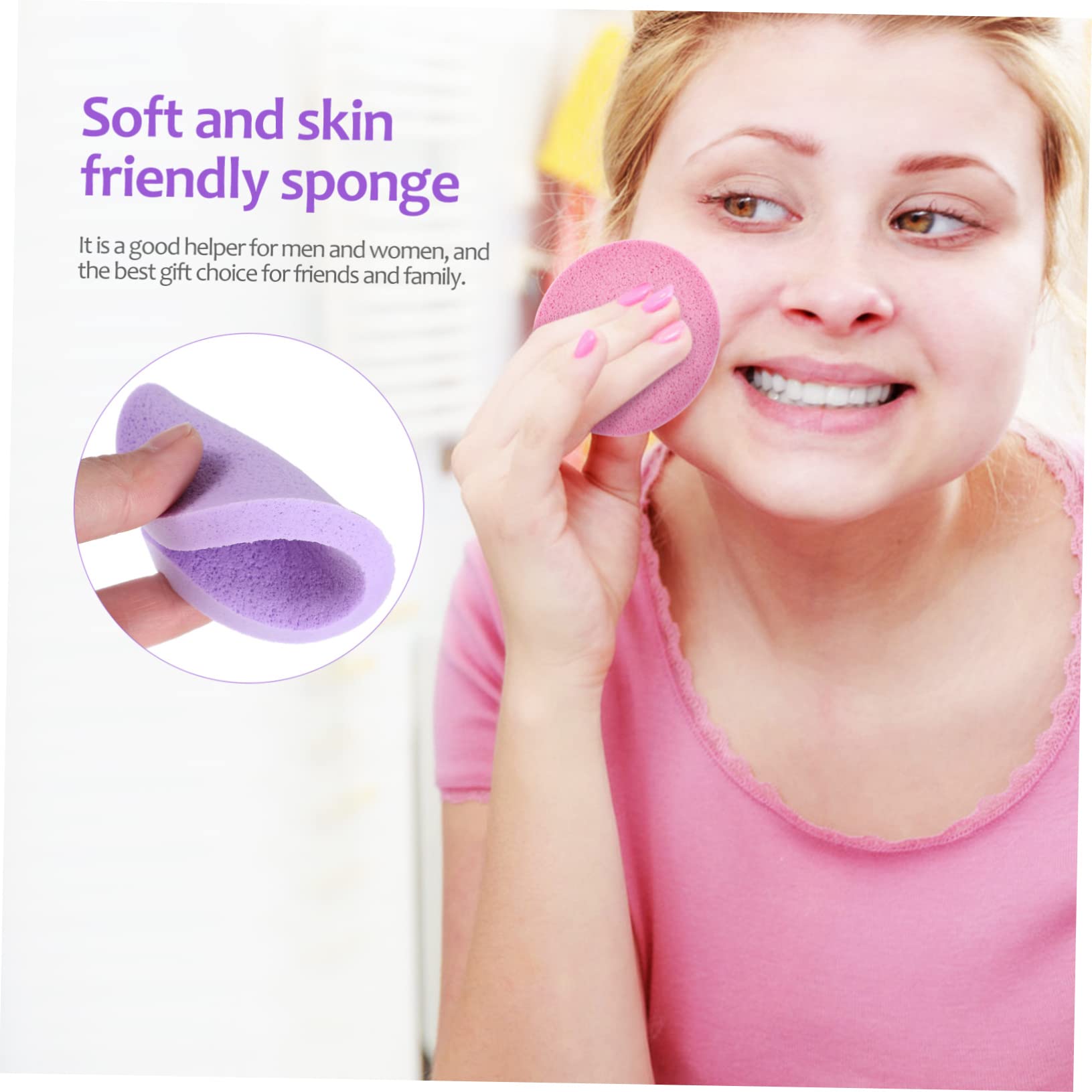 120 piezas Esponjas Faciales Comprimidas para Limpieza y Exfoliación para Mujeres y Reutilizable y Incluye Color
