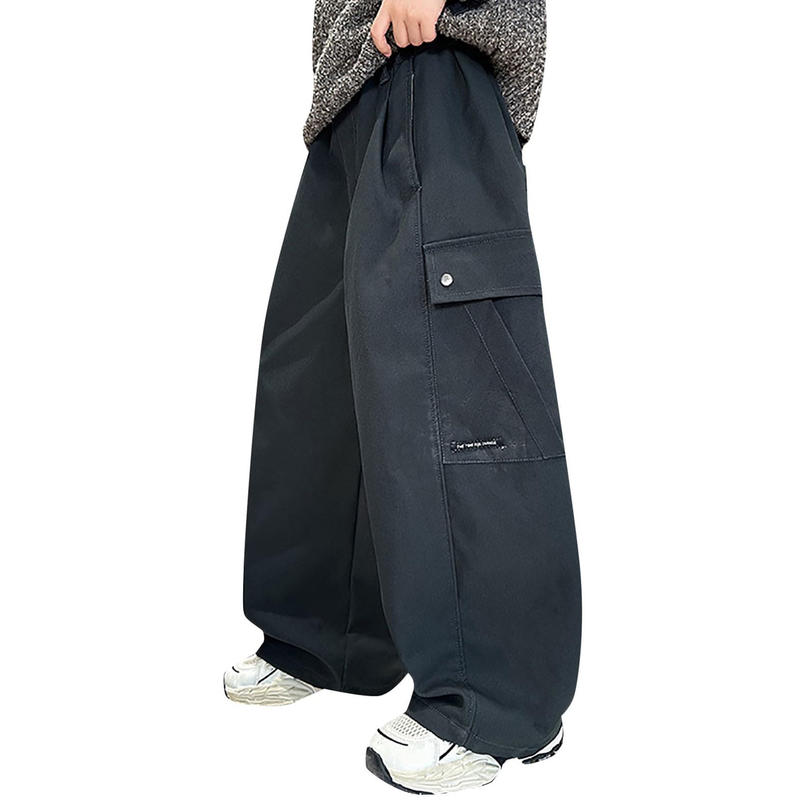 Hosen Für Jungen,Jungs Weites Bein Loose Fit Cargo Hose Jungen Reißverschluss Lässige Cargo Hosen Mit Taschen Teenager Jungen Reißverschluss Jagdbekleidung Outdoorhose