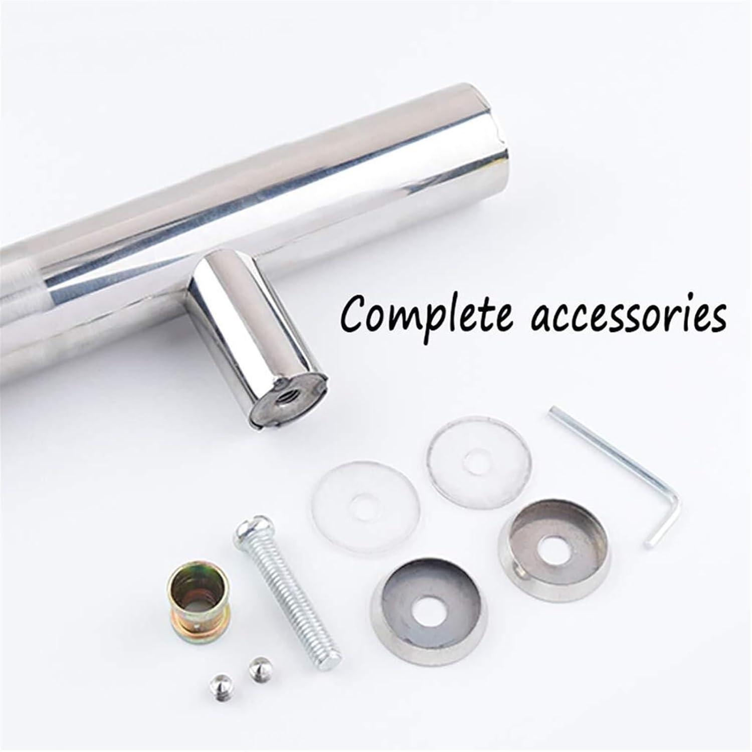 Push-Pull Door Handle Thickened Stainless Steel Round Tube Glass Door Handle Indoor and Outdoor Door Handle Barn Door Sliding Handle (Size : 500x300mm)