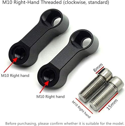 Miniatura 4 de Espejo de bicicleta para motocicleta, elevadores, extensores, adaptadores universales para espejo retrovisor, adaptador de espejo lateral CNC de