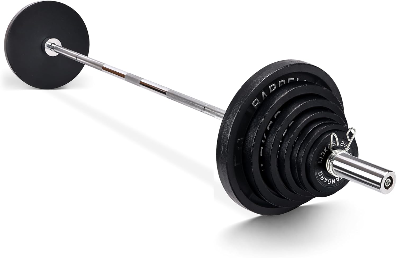 Fitvids Olympic 2-Inch Cast Iron Barbell Set, Including 300 LBS Weight Plates and 7FT Barbell Set, Multiple Packages Style #A