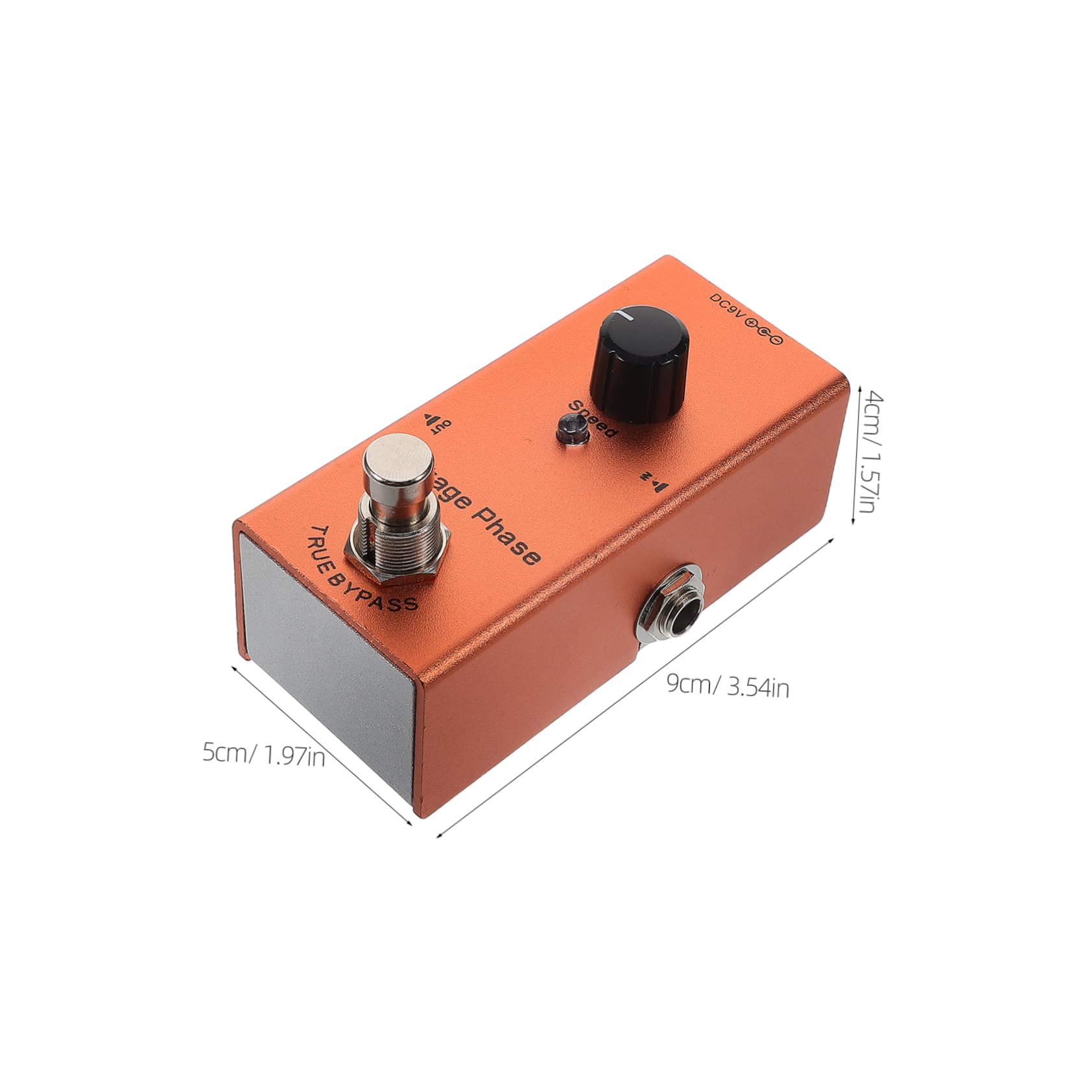 Pedale Effetti Fase Retro Mini per Chitarra Elettrica Arancia | Metallo, Luci Indicatore Chiare, Tecnologia Riduzione Rumore, Uso Portatile per Registrazione