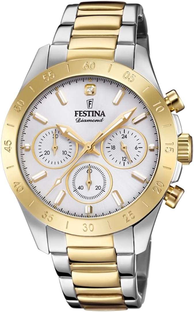 Festina Analoog kwartshorloge voor dames met roestvrij stalen armband F16716/3, Roségoud, armband