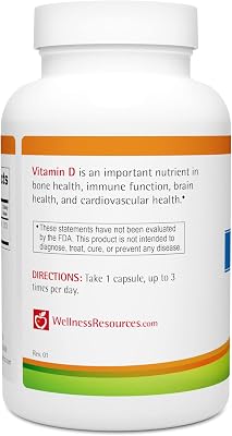 Wellness Resources Vitamin D - 2,500 IU Soy-Free Vitamin D3 (180 Veggie Capsules)