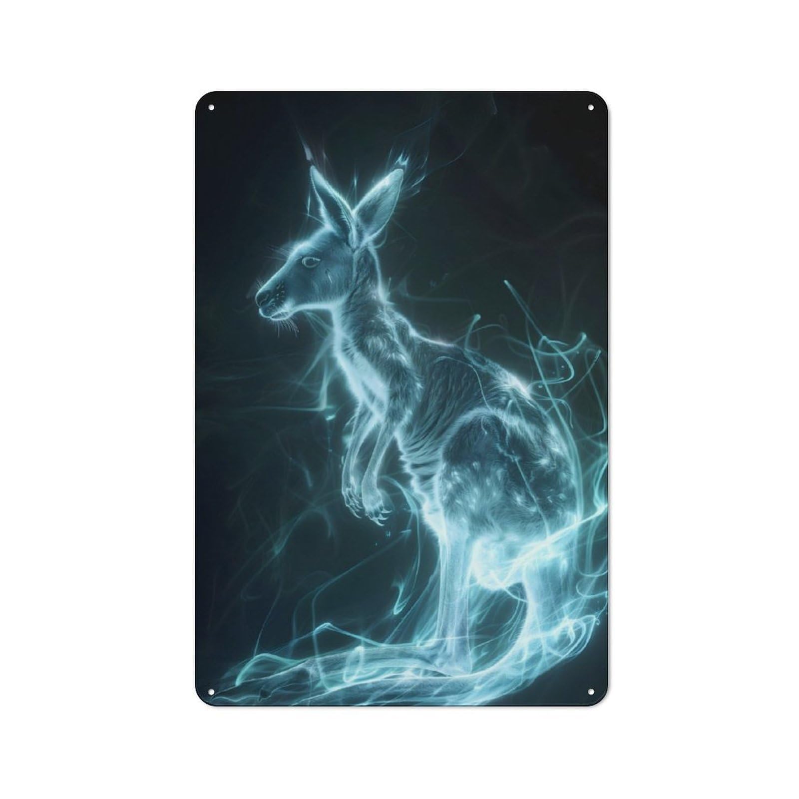 Junmoney Luminous Kangaroo Hop Tin Wall Plaque 30X20cm With For Bar Or Restaurant, Suited To Bar Decor Enthusiasts