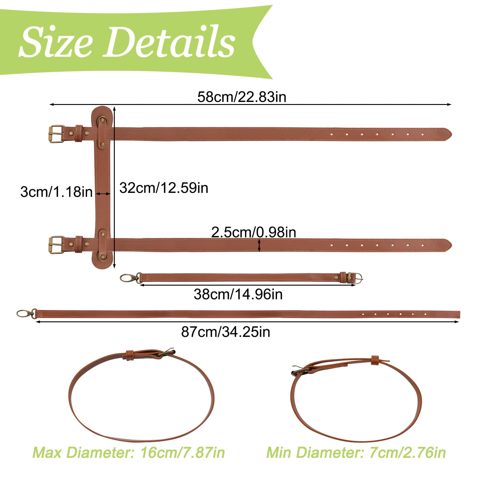 PU-Leder-Tragegurt für Picknickdecke und Yogamatte - Verstellbarer Schultergurt für Outdoor, Camping, Wandern, 58 cm