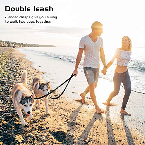 Petbaba 6.2Ft Multifunctional Dog Leash, Double Ended Lead Last Long, Walk Train Your Pet In European Multiple Way In Black #TOP3