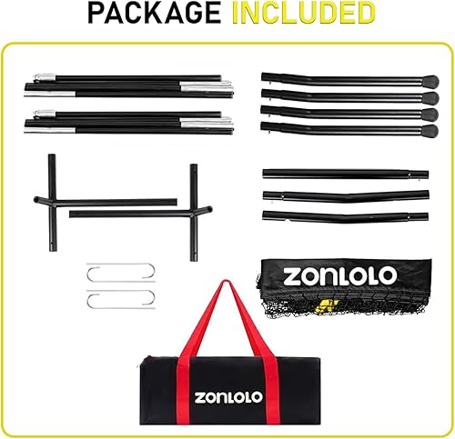 Miniatura 5 de Red de entrenamiento de fútbol de 6 x 6 pies, red de lanzamiento de fútbol con 3 bolsillos objetivo, equipo portátil de práctica de lanzamiento de