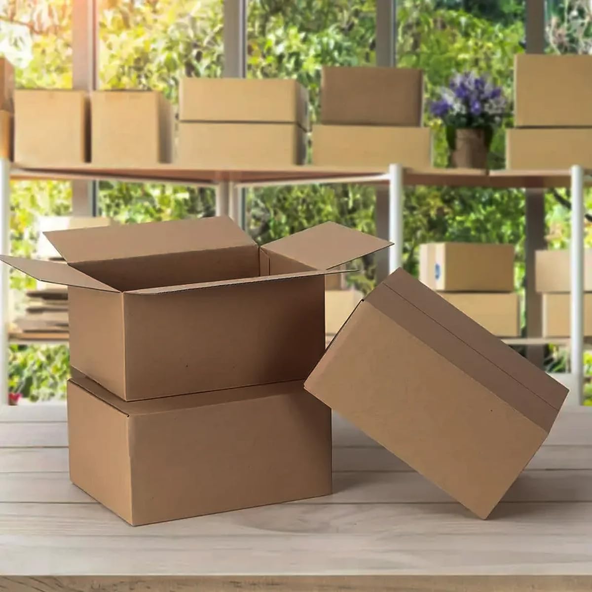 10 szt. jednościennych pudełek z tektury falistej, 20 x 10,5 x 13,5 cm, brązowe opakowania paczkowe, pudełka wysyłkowe do przeprowadzki, opakowanie prezentowe