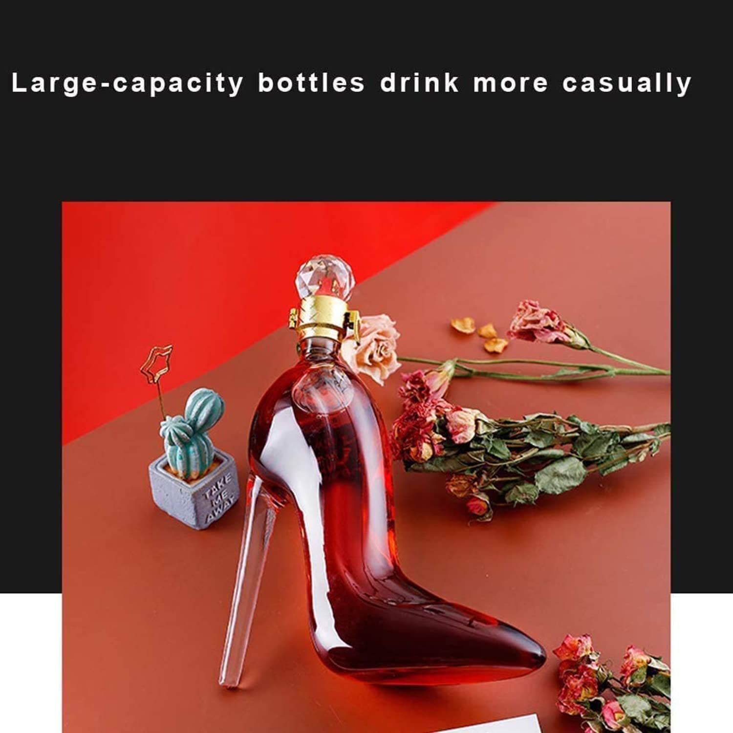 Amazon | 350ml/750ml 女性用ウイスキーデカンター、ハイヒールの靴の