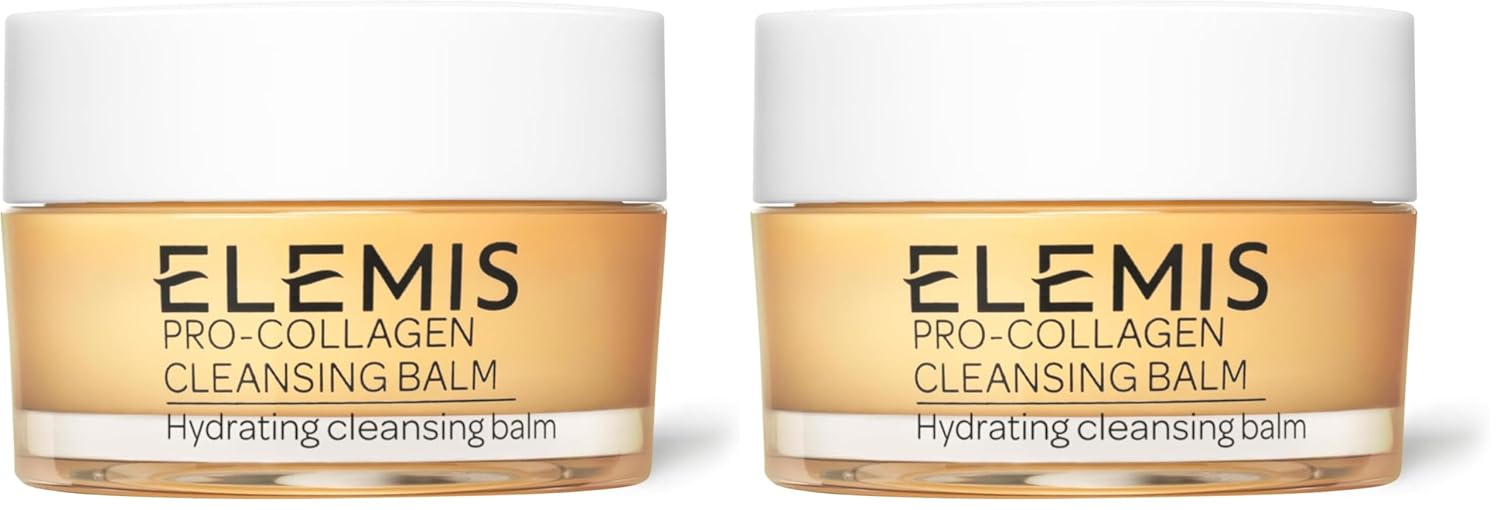 ELEMIS Pro-Collagen Cleansing Balm Makeup Remover, Hydrating Facial Cleanser, Oil Cleanser, Oil Makeup Remover, Deep Cleanse, 20g, Original New (Pack of 2)