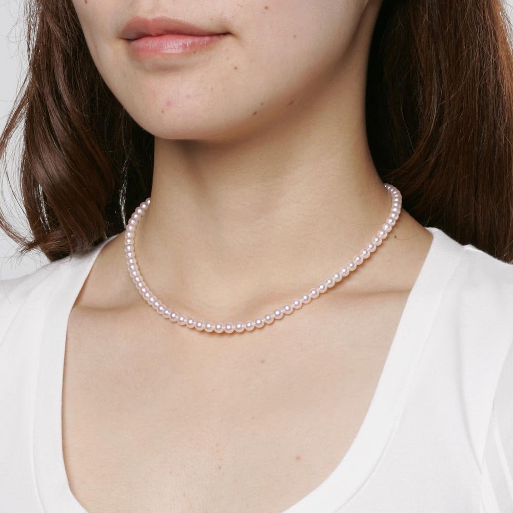 Amazon | 4.5mmベビーパール・アコヤ真珠ネックレス（ホワイトピンク