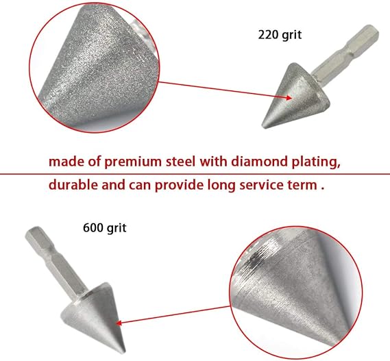 Woodworking Square Hole Drill Bit Sharpener Mortise Chisel Bit Sharpening Tool Up to 1/2 Inch Bit Grit #220/600-2 Pack