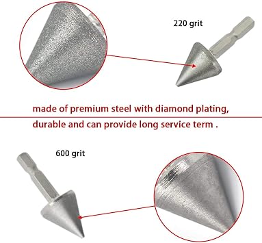 Woodworking Square Hole Drill Bit Sharpener Mortise Chisel Bit Sharpening Tool Up to 1/2 Inch Bit Grit #220/600-2 Pack