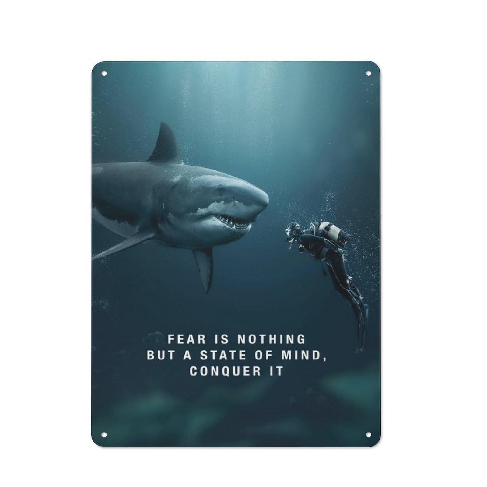 Junmoney Shark State Of Mind Retro-Style Tin Wall Plaque 40X30cm For Café Or Home Bar, New Home Wall Decor For Home Bar Enthusiasts