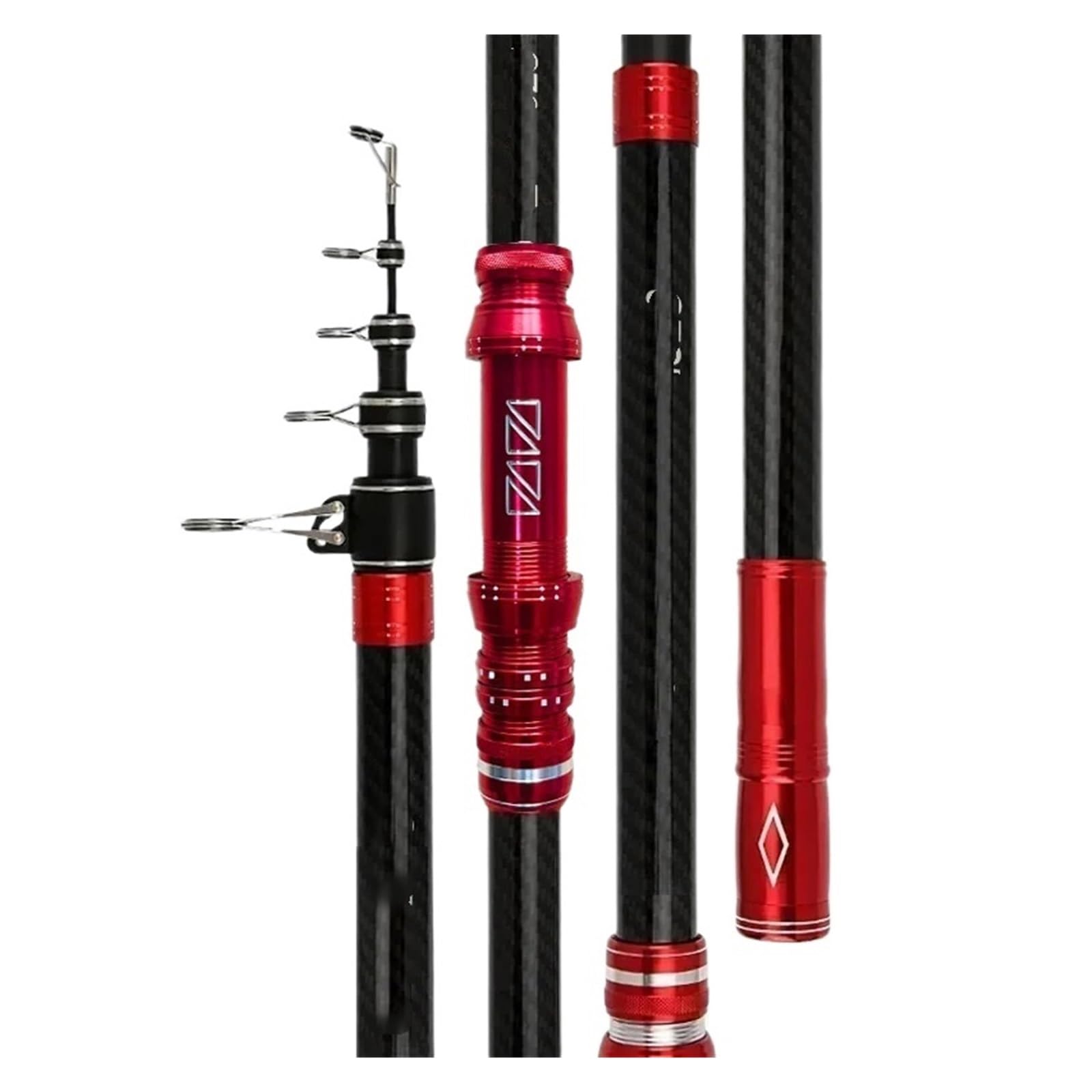 Telescopic Fishing Pole Heavy Spinning Rod Big Fish 20kg Carbon Fiber Travel Saltwater Freshwater(3.9 m)