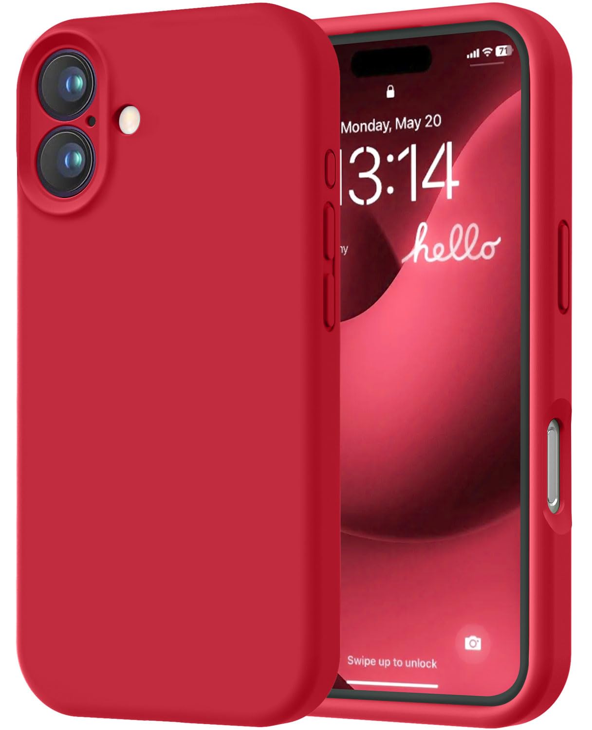 LOVE 3000 Designed for iPhone 16 Case, Premium Silicone with [Soft Anti-Scratch Microfiber Lining] Shockproof Protective Phone Case for Men Women