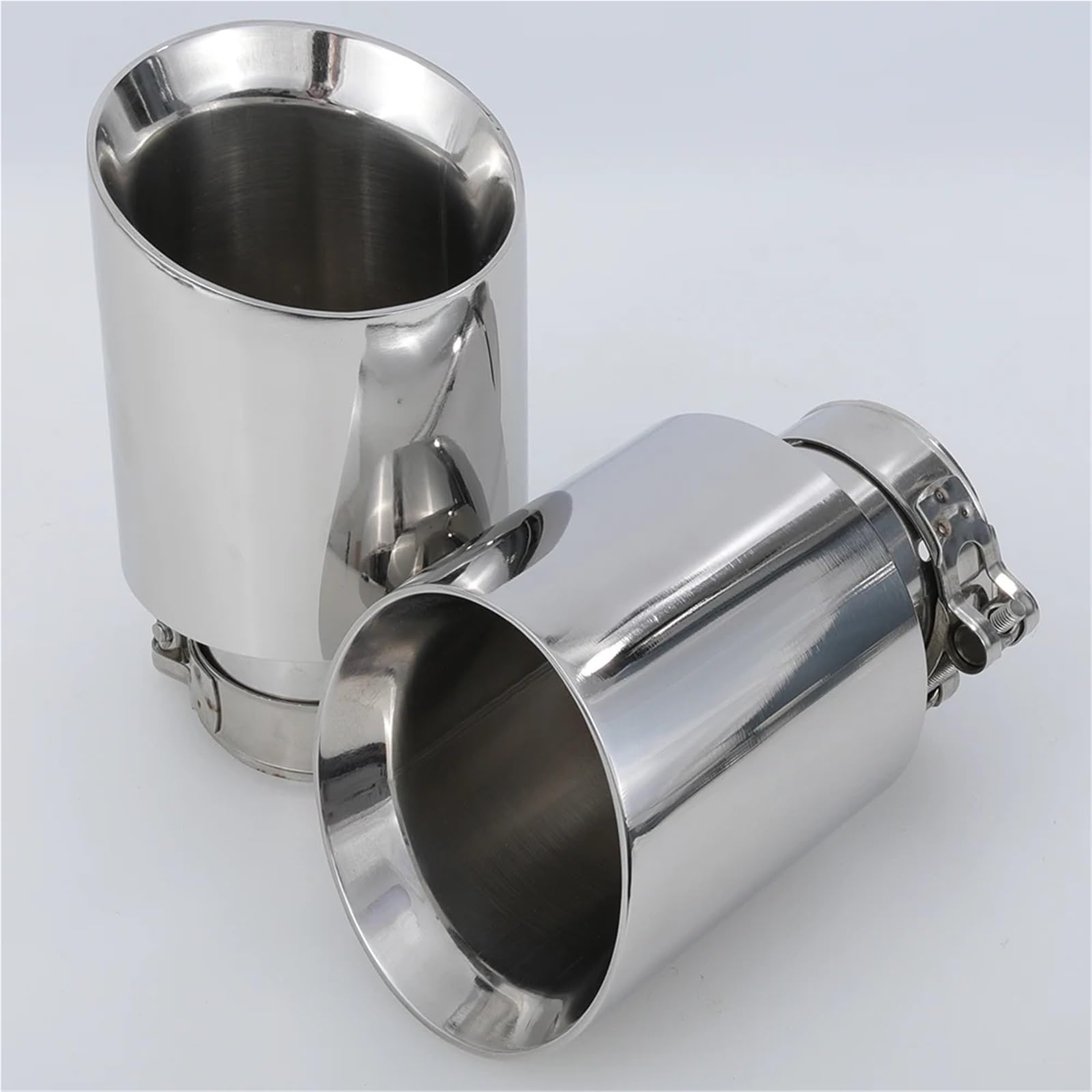 Car Silencer 1 sztuka: uniwersalna końcówka układu wydechowego ze stali nierdzewnej + rury wydechowej samochodu(60MM IN 89MM OUT)