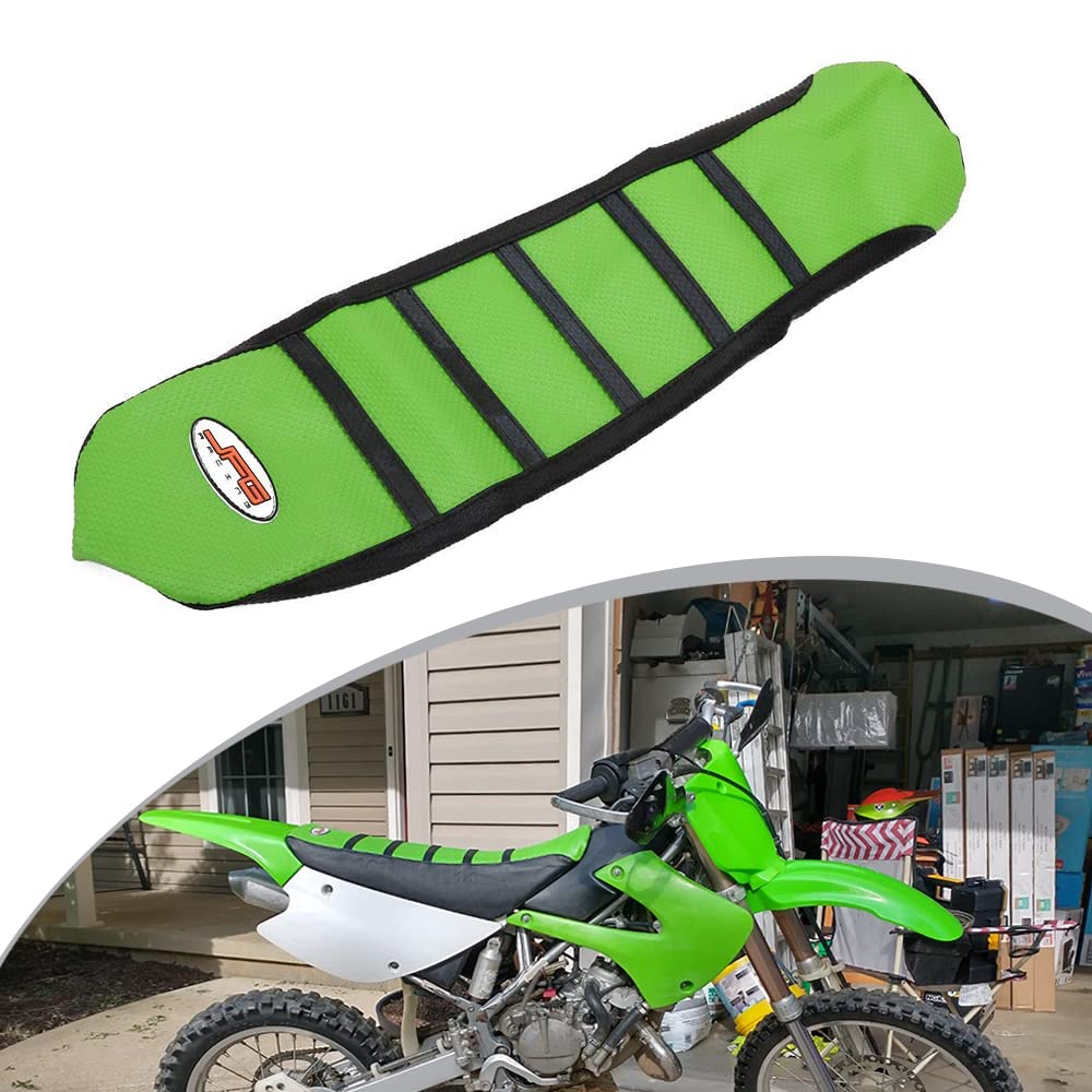 YSMOTO Motorcycle Gripper Seat Cover Rubber Soft Skin Covers for KX85 KX100 01-13 2001-2013 Dirt Pit Bike Off Road - Green Color