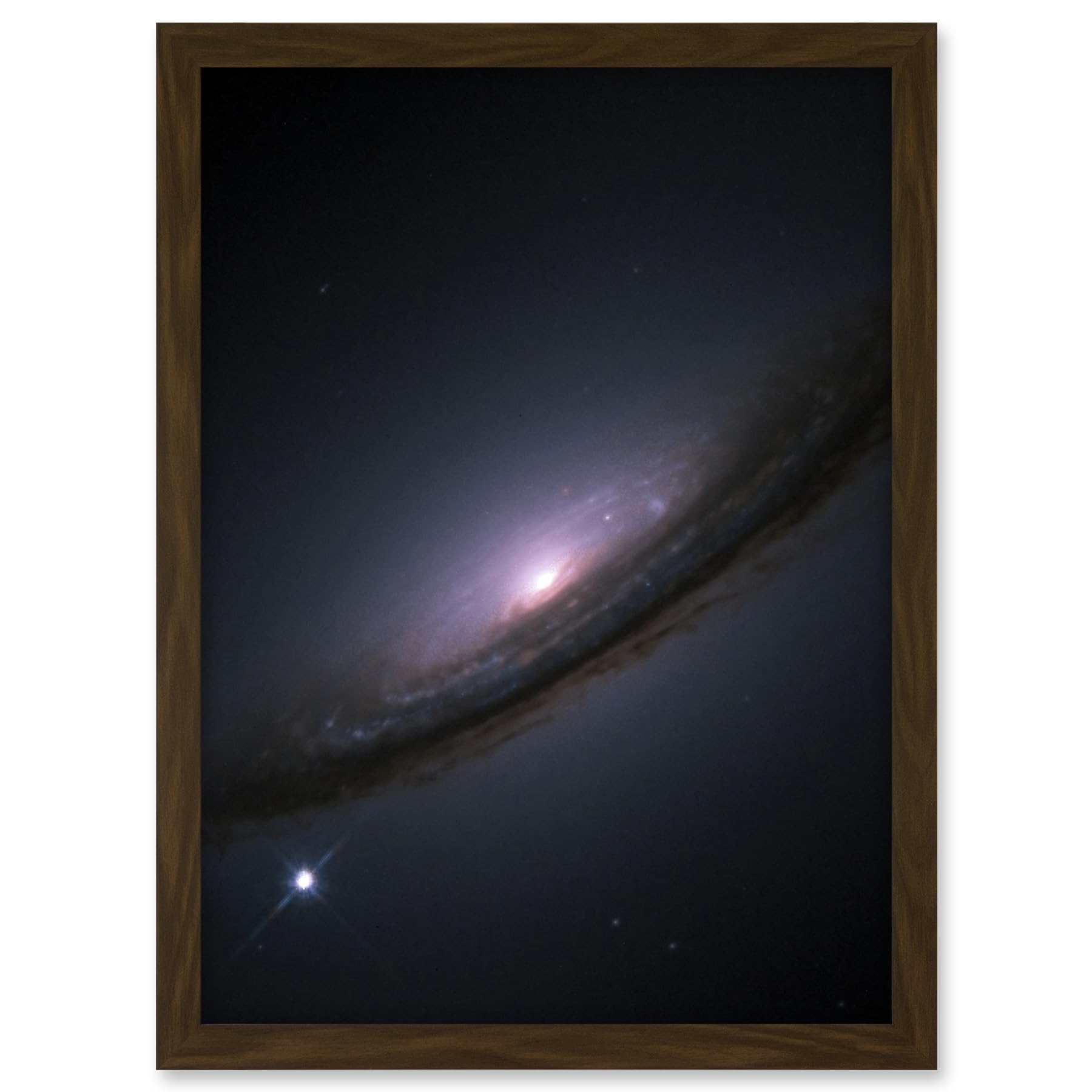 Artery8 Hubble Space Telescope Image Supernova 1994D In Lenticular Galaxy NGC 4526 Star Explosions And Supermassive Black Hole In Disc Center Artwork Framed A3 Wall Art Print