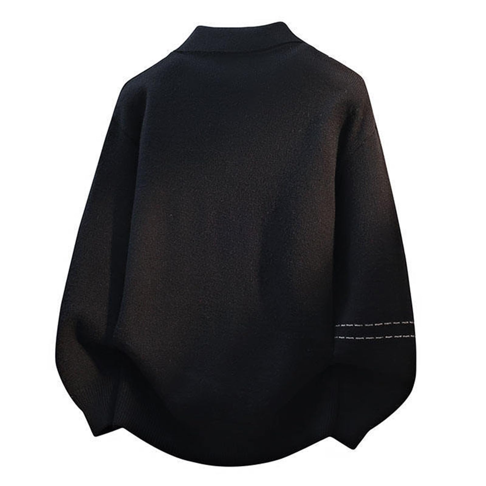 Y2K Jersey de punto para hombre con cuello en V, monocolor, jersey de punto fino, cuello reversible, jersey de corte relajado, suéter de invierno, jersey de punto fino