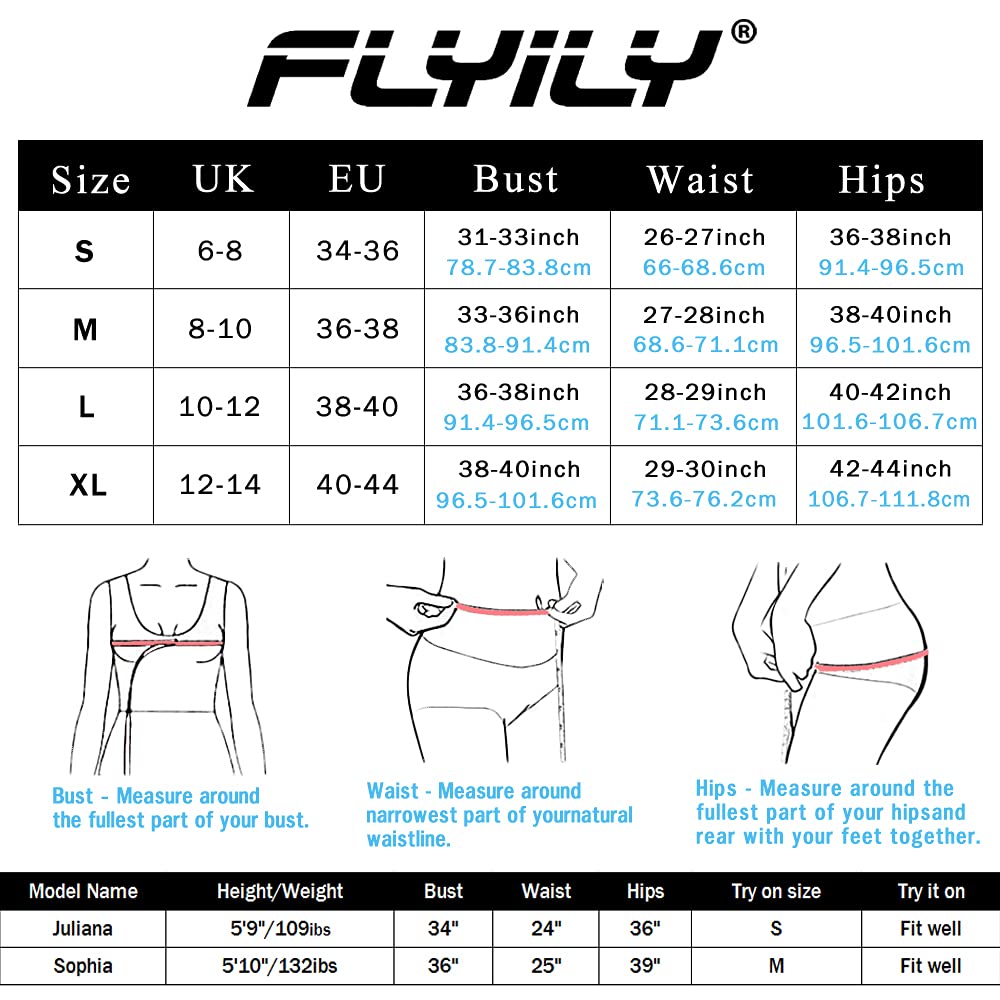 FLYILY Costume da Bagno da Donna a Due Pezzi a Vita Alta Tankini Set Costume da Bagno con Volant Arricciato