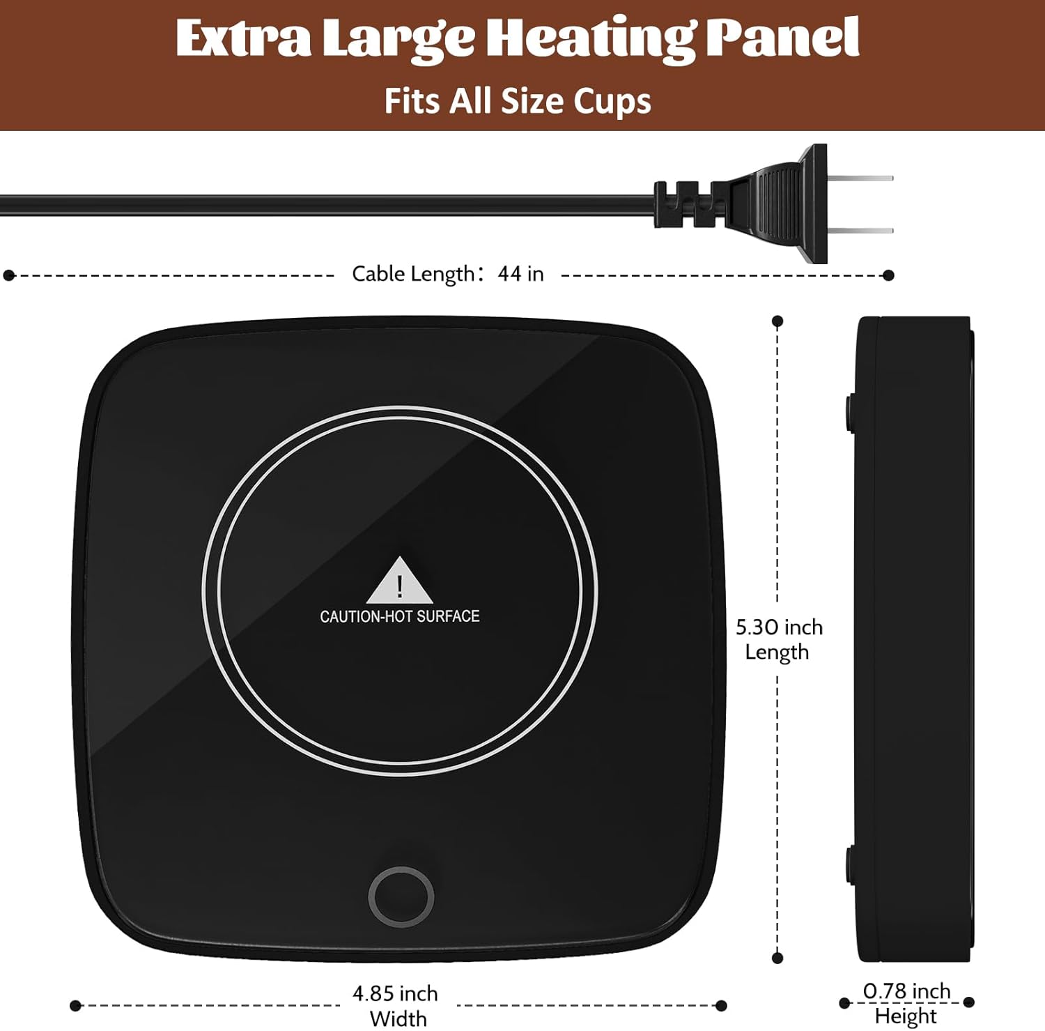 Coffee Cup Warmer for Desk, Smart Coffee Mug Warmer for Desk Home Office Use with 3 Temperature Setting, Beverage Warmer Candle Warmer for Tea, Water, Milk, Coffee Mug Warmer, Coffee Heating Plate