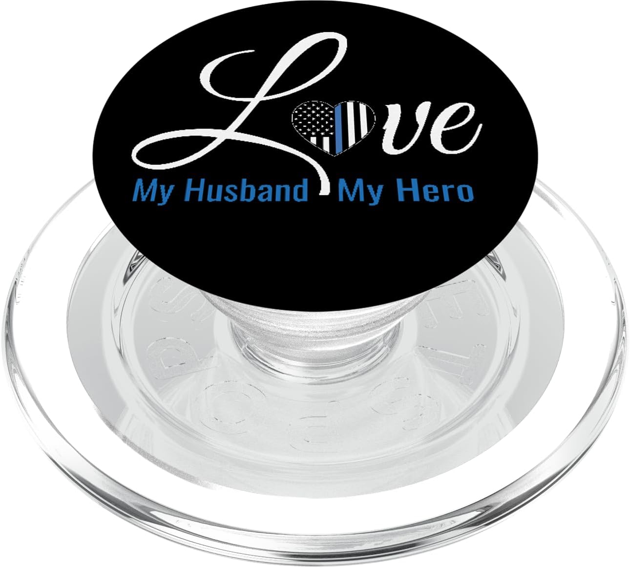 Police Wife Gift Thin Blue Line Cop Law Enforcement Wedding PopSockets PopGrip: Swappable Grip for Phones & Tablets PopSockets MagSafe PopGrip for iPhone