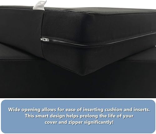 Miniatura 2 de CozyLounge Just Black - Fundas de cojín para silla de patio, repelente al agua, para exteriores, (22 x 14 x 4 pulgadas (4 fundas))