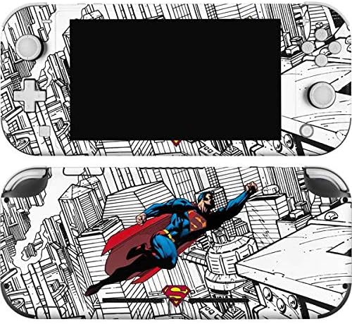 Skinit Decal Gaming Skin Compatible with Nintendo Switch Lite - Officially Licensed DC Comics Superman Logo Background Pattern Design