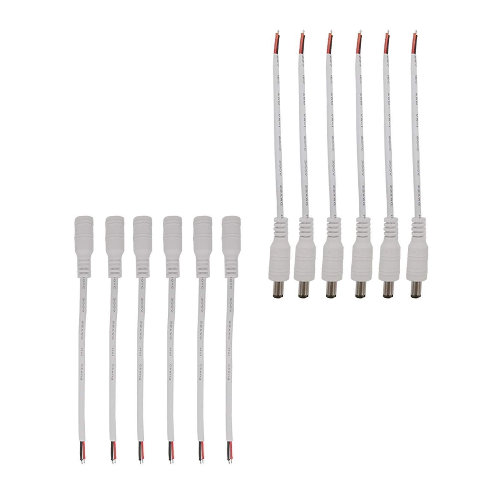 5 Coppie Di Connettori DC Jack 5.5x2.1 Mm Con Cavo - Pigtail Per LED, CCTV, Elettronica - Foto 9