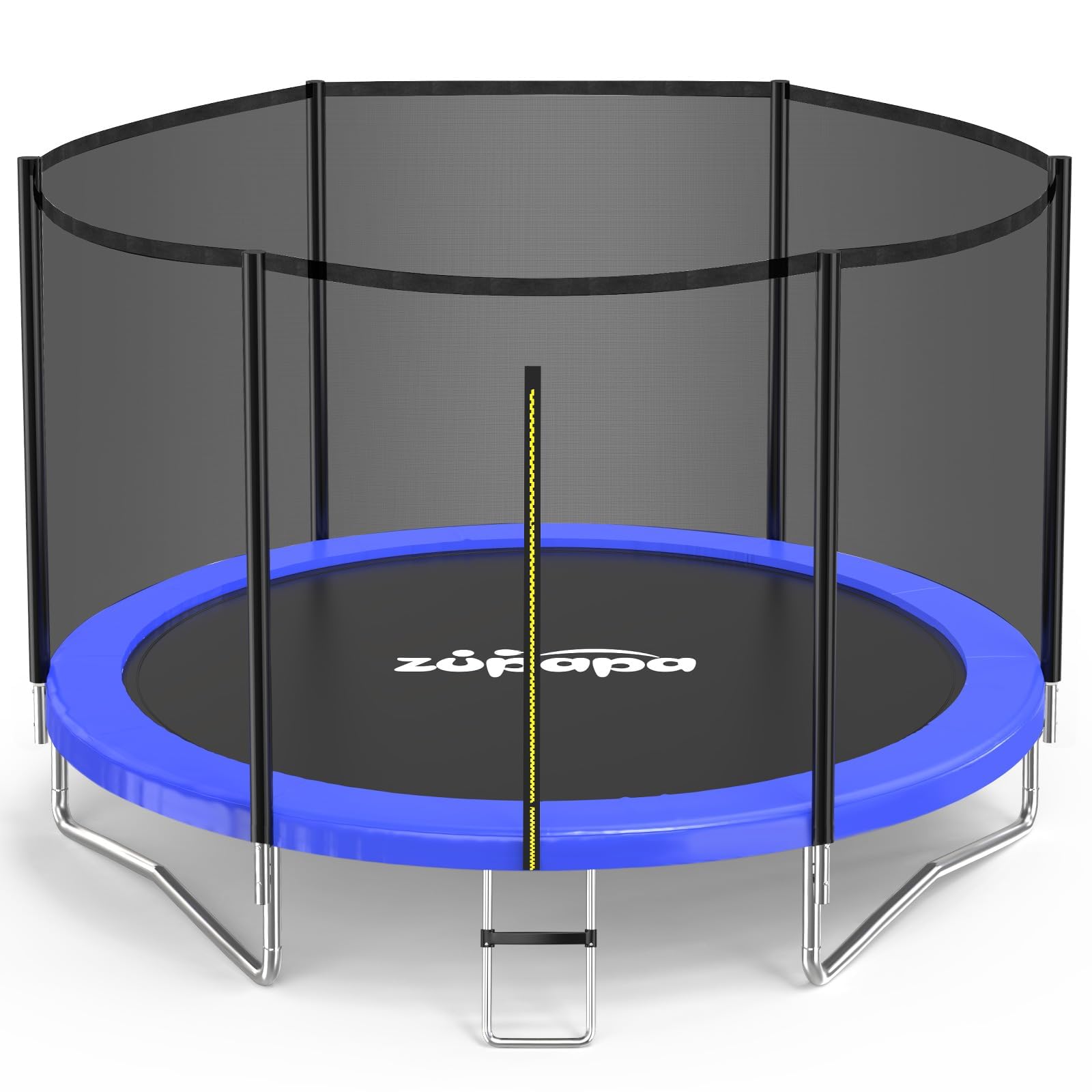 Zupapa 10ft (307cm of Diameter) Heavy Duty Trampoline with Enclosure Net & Non-Slip Ladder for Kids & Adults, Family Outdoor Backyard Fun