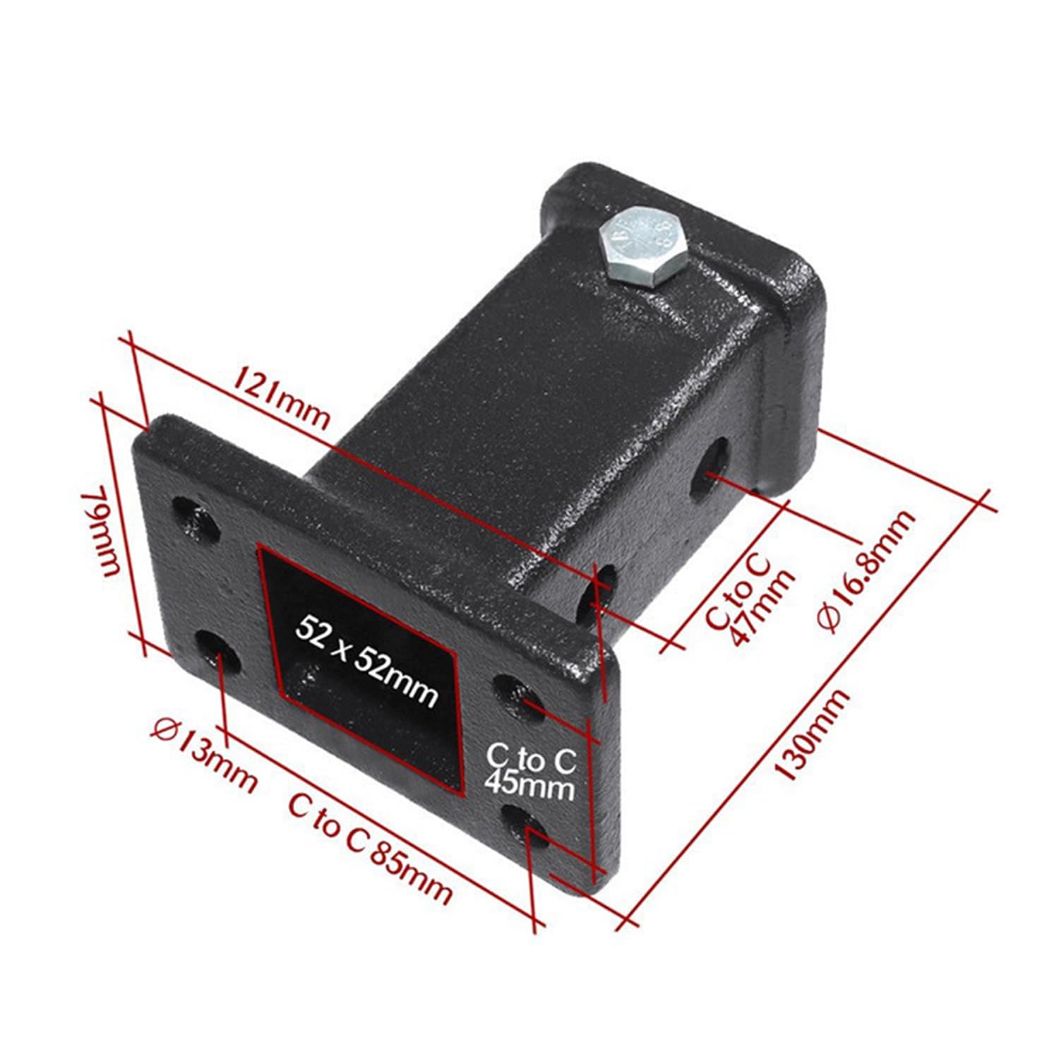 Enganche Remolque,Brazo de Remolque Soldado con rótula de 50 mm,Adaptador de Enganche de Remolque,para Todos Los Modelos De Vehículos(Capacidad de Carga máxima: 3500 kg)