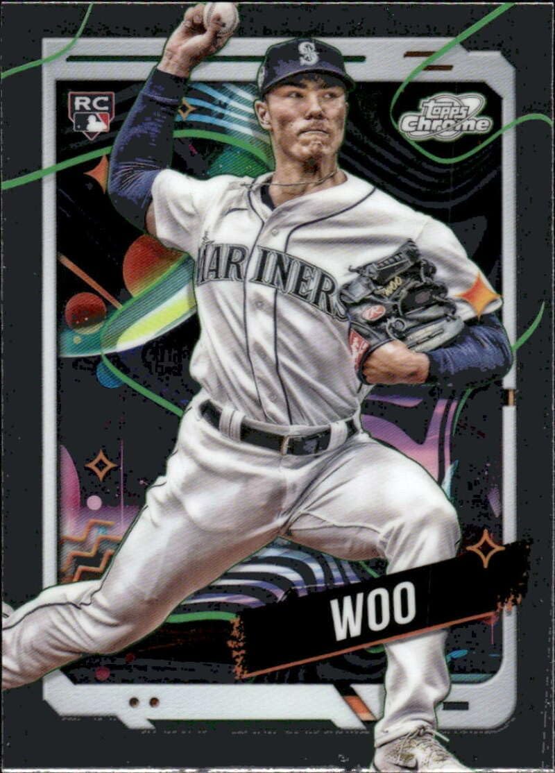 2024 Topps Chrome Cosmic #97 Bryan Woo RC Rookie Seattle Mariners MLB Baseball Base Trading Card