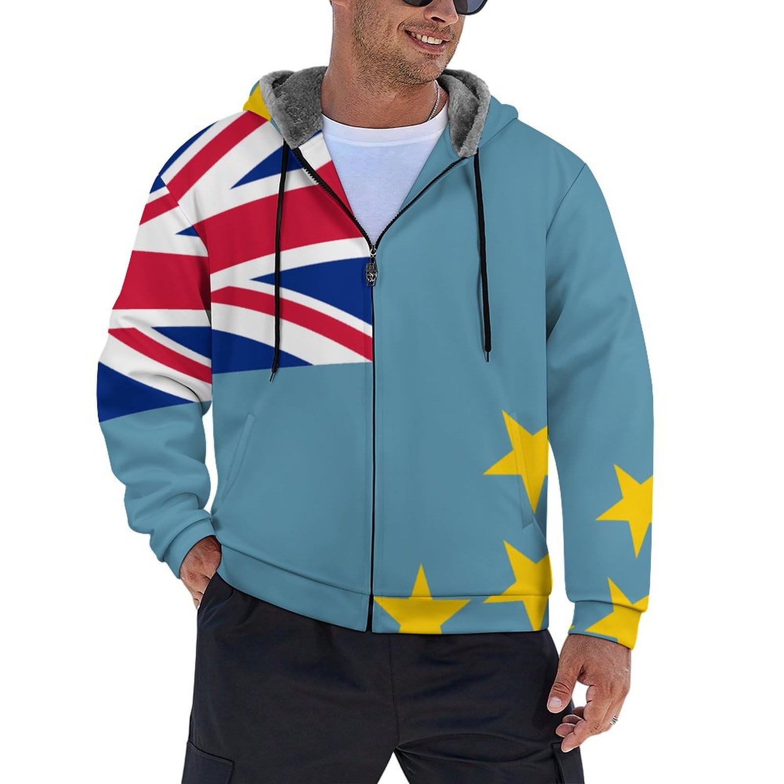 Chaqueta de transición de talla grande con forro polar para evitar el frío del invierno 8