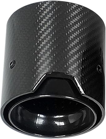 1PCS Glossy/Matte Carbon Fiber Exhaust Tip Compatible with BMW M2 M3 M4 M135i M235i M140i M240i M335i M340iBlack Glossy in70mm