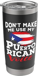 Puerto Rico Puerto Rican Flag Pride My Puerto Rican Voice Stainless Steel Insulated Tumbler