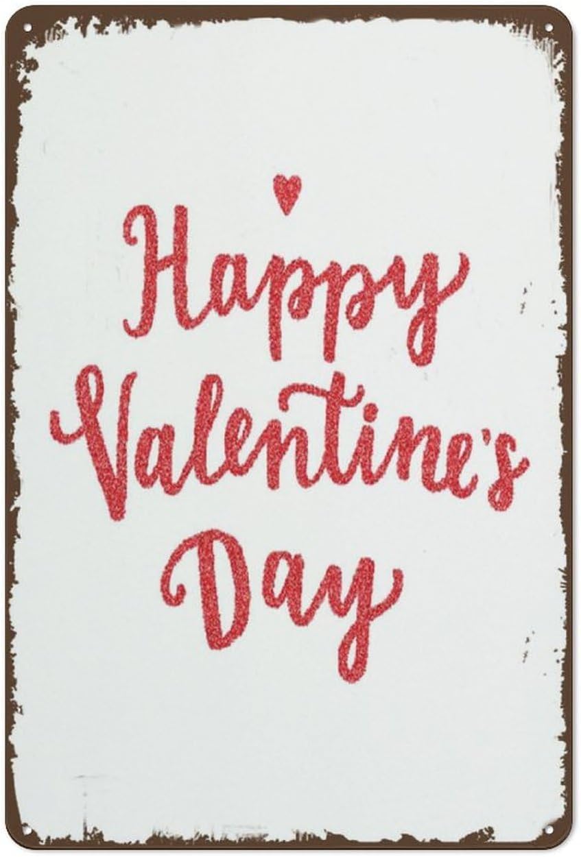 Kwqdozf As Pic Happy Valentine's Day Vintage Metal Aluminum Tin Sign Door Signs Exterior 1