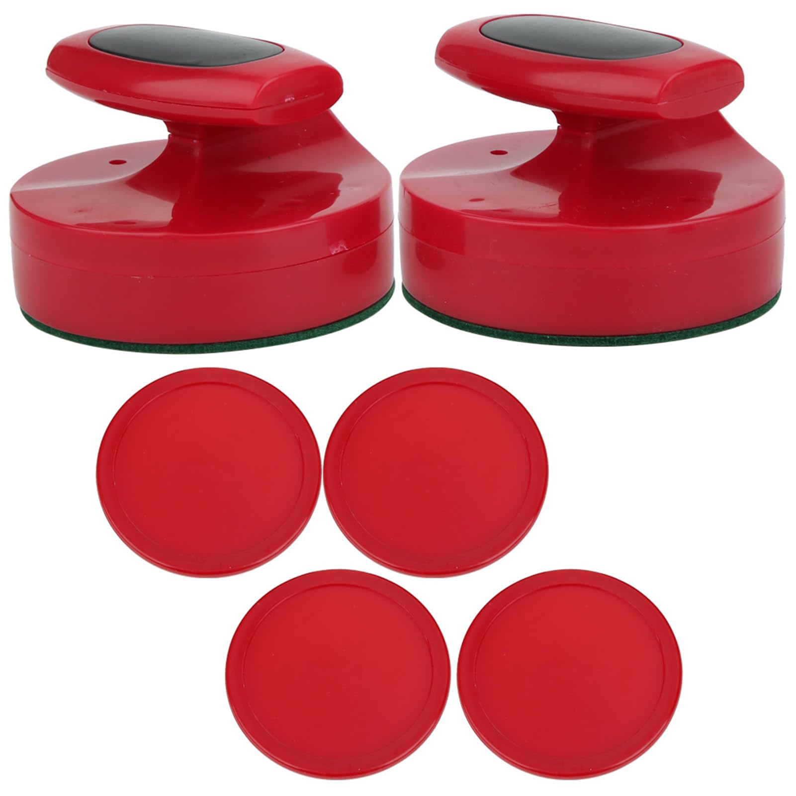 Jelquix Hockey Game 94mm Sliding Pushers Set with 4 Pucks for Standard Tables - Red ABS Material for an Intense Experience