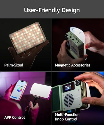 Miniatura 9 de Amaran Ace 25c Luz de video RGB, 25 W en el bolsillo de la cámara CCT 2300k-10000k, 5,908 lux  1.6 ft de iluminación, con batería recargable y carga