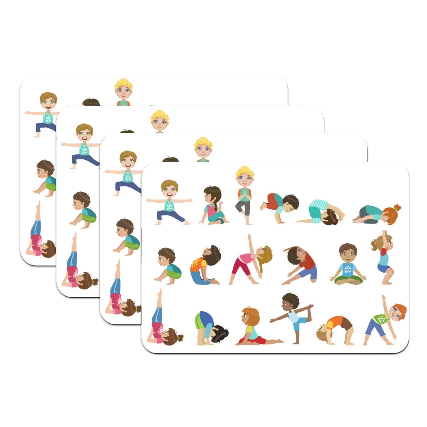 Dessous en caoutchouc yoga pour enfants lot de 4 sets pour le rituel calme à la maison
