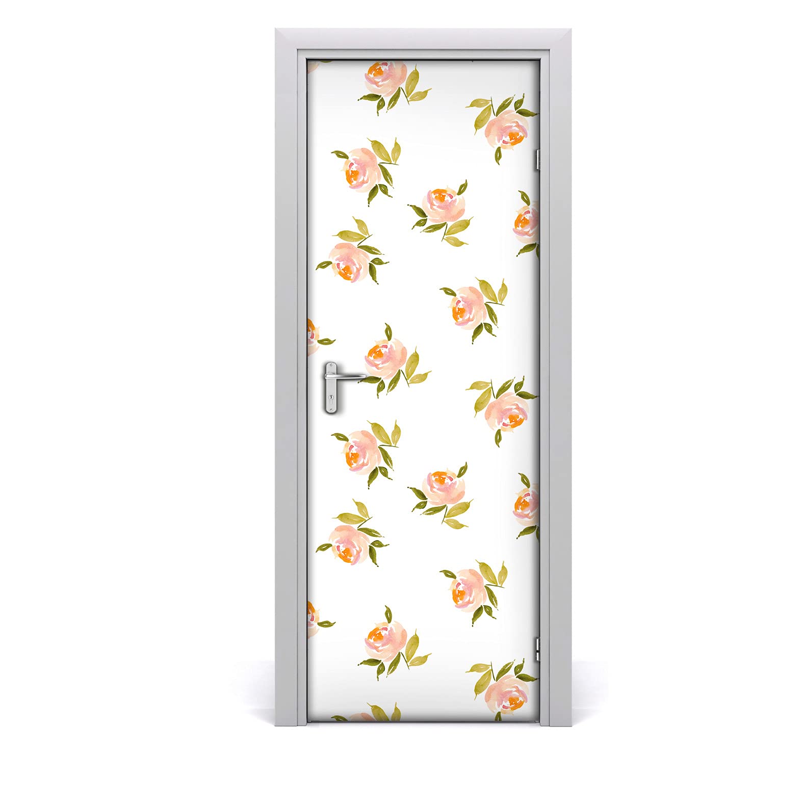 Decoración de puertas con flores mural autoadhesivo para salones y dormitorios 1