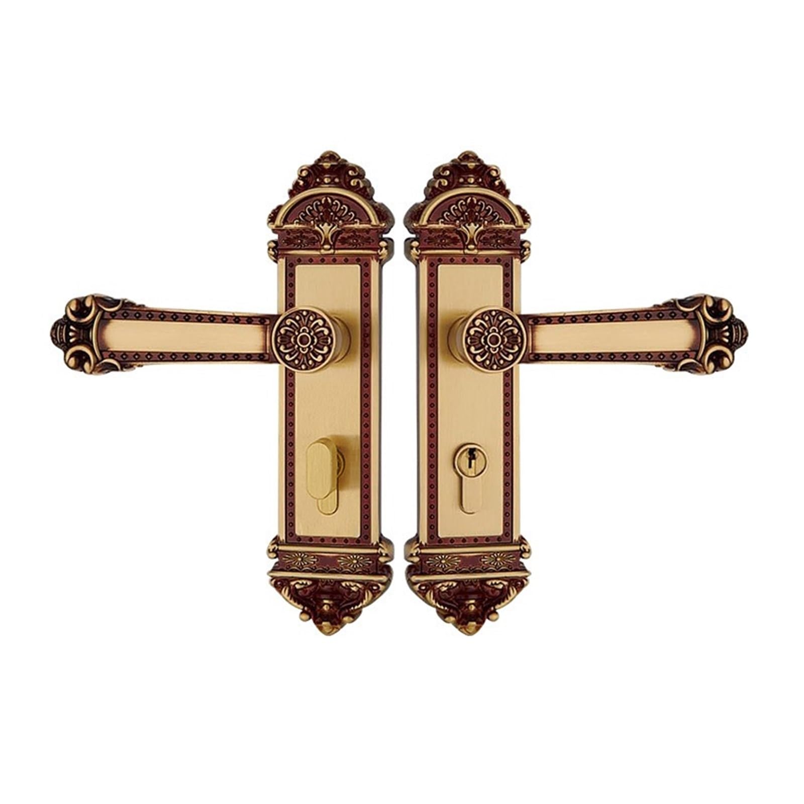 Serrure de porte en cuivre pur de style chinois pour chambre HC 8690