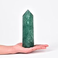 Vista 142 de JIC Gem Extra Large Rare Dendritic Jade Crystal Tower Natural Quartz Crystal Tower Point Wand Large Crystals and Stone Energy Crystal Wand Home