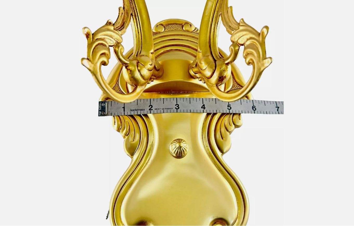 11.5 x 6 Classic English Double Arm Candelabra with Bobeche Wall Sconce, Gold