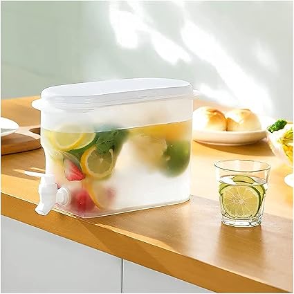 KLIZNIL Cold Kettle with Faucet | Fridge Water Dispenser with Tap | Beverage Drink Dispenser | Fruit Cool Water Pitcher | Summer Ice Water Infuser Kettle Bucket | Leak Proof Drinks Dispenser