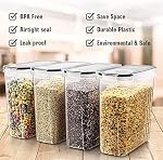 Large Cereal Storage Containers, Wildone BPA Free Airtight Cereal Containers Storage for Sugar, Flour, Snack, Baking Supplies, Dry Food Containers with Lids Black - 5PCS (4L /135.3oz)