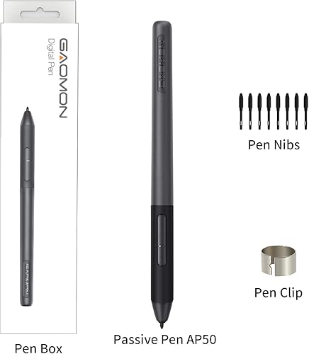 Miniatura 5 de GAOMON ArtPaint AP50 - Lápiz capacitivo sin batería con 8192 niveles de presión del lápiz solo para PD1161PD1561PD1561PD156 Pro Pen Display