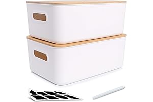 Citylife Wooden Storage Bins with Lids