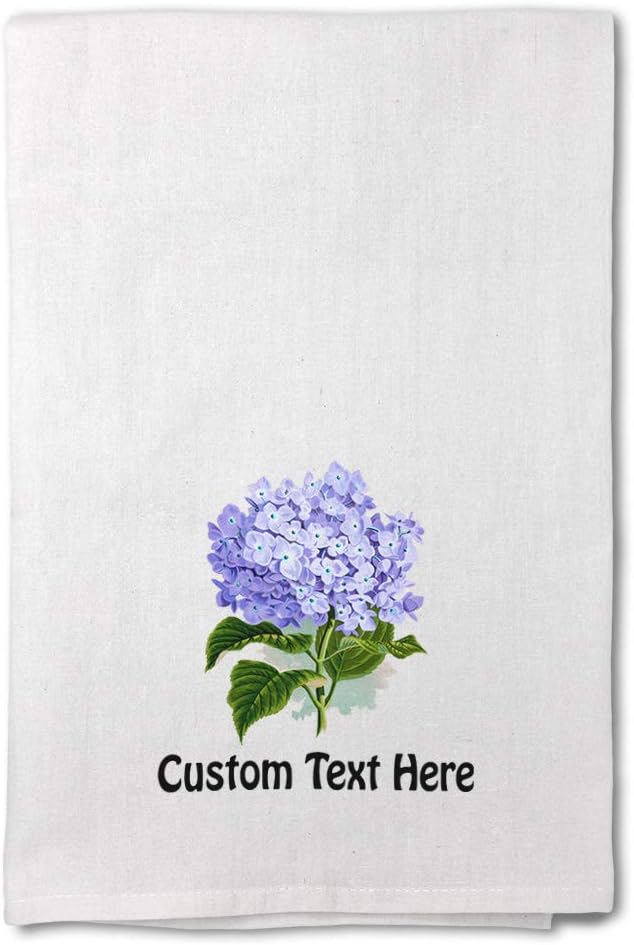 Style In Print Custom Decor Flour Kitchen Towels Hydrangea Vintage Look Botanical & Flowers Botanical & Flowers Flowers Cleaning Supplies Dish Towels Personalized Text Here